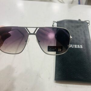 Guess Women’s white Frame Sunglasses with Gradient Purple Lenses